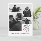 ロマンチックなタイポグラフィバレンタインのカップル4写真 シーズンカード (スタンド正面)