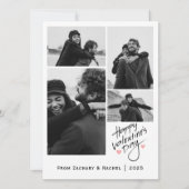 ロマンチックなタイポグラフィバレンタインのカップル4写真 シーズンカード (正面)