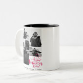 ロマンチックなタイポグラフィバレンタインのカップル4写真 ツートーンマグカップ (正面左)