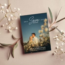 ロマンチックなタイポグラフィ写真Save the Date セーブザデート