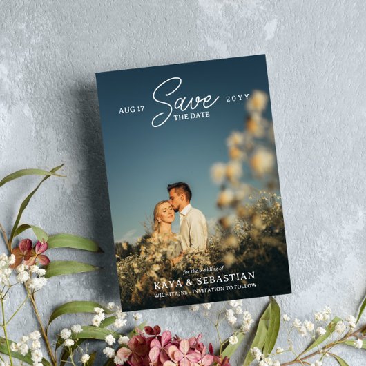 ロマンチックなタイポグラフィQRコード写真の日付を保存 セーブザデート