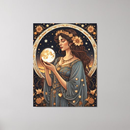 ロマンチックなタロット女性 キャンバスプリント (正面)