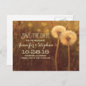 ロマンチックなタンポポの花々は日付のはがきを保存 案内ポストカード (正面/裏面)