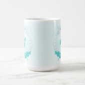 ロマンチックなターコイズの花 コーヒーマグカップ (中央)