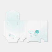 ロマンチックなターコイズ結婚の花 フェイバーボックス (折り畳みなし)