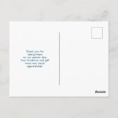 ロマンチックなターコイズ トロピカル ビーチ ウェディング サンクス ポストカード (裏面)