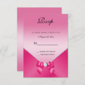 ロマンチックなダイヤモンド&ピンクボウ30歳の誕生日 出欠カード (正面/裏面)