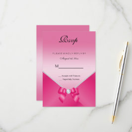 ロマンチックなダイヤモンド&ピンクボウ30歳の誕生日 出欠カード