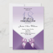 ロマンチックなダイヤモンド&ボーバースデーパーティー 招待状 (正面)