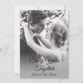 ロマンチックなダイヤ結婚モンド写真60周年 招待状 (正面)