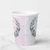 ロマンチックなダスティパープルとブルーの花 紙コップ (右)