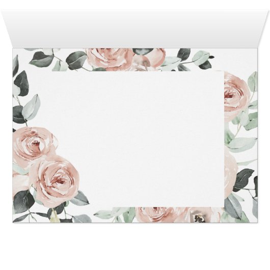 ロマンチックなダスティピンク結婚フローラありがとう (内部横(下))