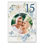 ロマンチックなダスティブルー結婚フローラの写真 テーブルナンバー (裏面)