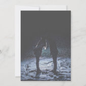 ロマンチックなダスティブルー結婚フローラの写真 招待状 (裏面)