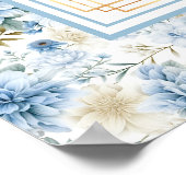 ロマンチックなダスティブルー金ゴールドボーホシーティングチャート ポスター (角)