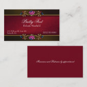 ロマンチックなダマスク織および金ゴールドの名刺 名刺 (正面/裏面)