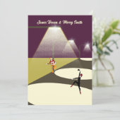 ロマンチックなダンサーとギタリストのランプ結婚ライト 招待状 (スタンド正面)