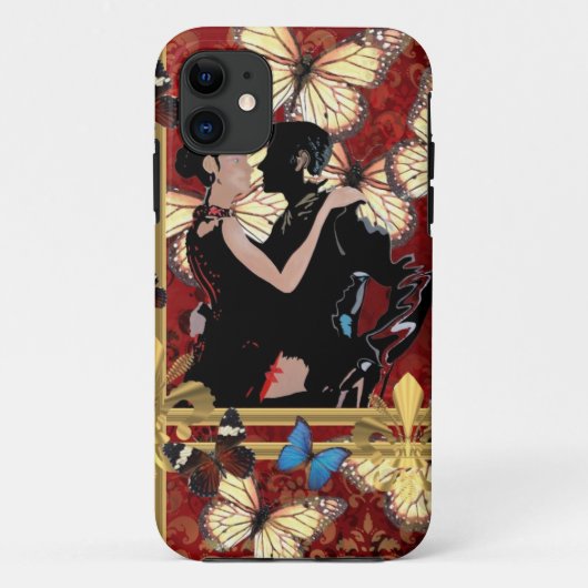 ロマンチックなダンサーと蝶 Case-Mate iPhoneケース (裏面)