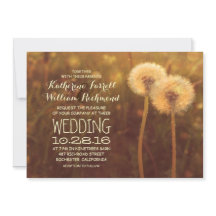 ロマンチックなダンデリオンカップルの田舎式の招待