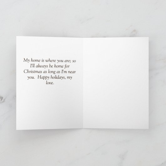 ロマンチックなダークウッド暖炉クリスマスカード シーズンカード (内部)