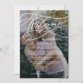 ロマンチックなダークフォトウェルカムレター&旅程 (正面)