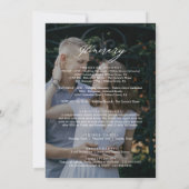 ロマンチックなダークフォトウェルカムレター&旅程 (裏面)