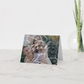 ロマンチックなダークフォトオーバーレイ結婚のサンキューカード サンキューカード (正面)