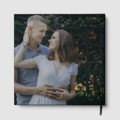 ロマンチックなダークフォトゴールドフォイルモノグラム結婚ズ ゲストブック (裏面)