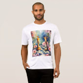 "ロマンチックなチェスの開花 – 水彩スタイル" Tシャツ (正面フル)