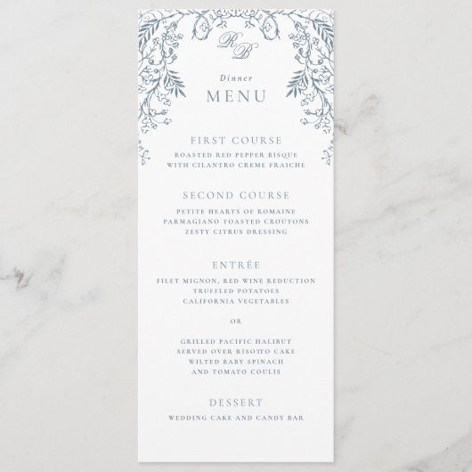 ロマンチックなチノアセフランスのリーアンティークブ結婚ルー メニュー (正面)