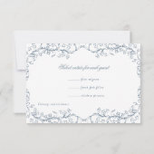 ロマンチックなチノアセフランスのリーアンティークブ結婚ルー 出欠カード (裏面)