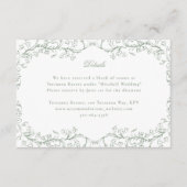 ロマンチックなチノワセリーアンティークセージグリーン結婚ズ エンクロージャーカード (正面)