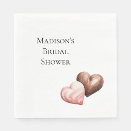 ロマンチックなチョコレートいちごハート ブライダルシャワー スタンダードランチョンナプキン