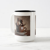 ロマンチックなチョコレート好きの彫刻 – コーヒーカップ (正面左)