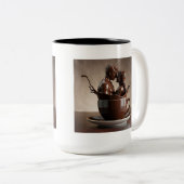 ロマンチックなチョコレート好きの彫刻 – コーヒーカップ (正面右)