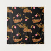 ロマンチックなチーズ：水の色のシームレスなパターン。 タペストリー (正面(横))