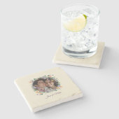 ロマンチックなツタと蝶 ストーンコースター (横)