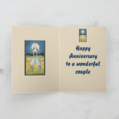 ロマンチックなツルパーソナライズされたムーンアニバーサリーカード カード (内部)