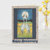 ロマンチックなツルパーソナライズされたムーンアニバーサリーカード カード (黄色い花)