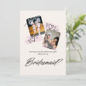 ロマンチックなツーショット写真のブライズメイド提案カード 招待状 (スタンド正面)