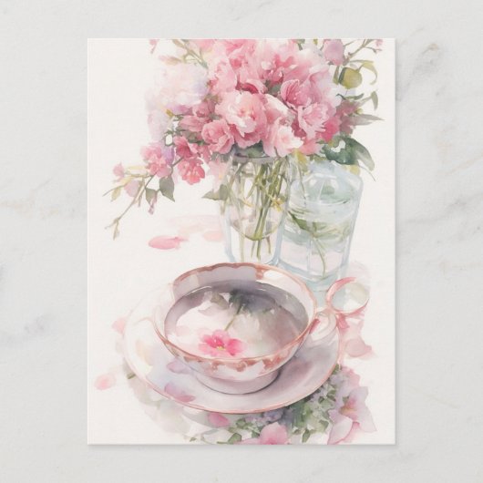 ロマンチックなティートーク葉書 ポストカード (正面)