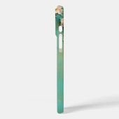 ロマンチックなティール（緑がかった色）赤面ピンクの花 Case-Mate iPhoneケース (裏面 / 左)