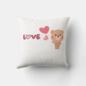 ロマンチックなテディベアラブ装飾用クッション – キュートヴァレン クッション (裏面)