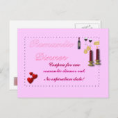 ロマンチックなディナークーポンはがき ポストカード (正面/裏面)