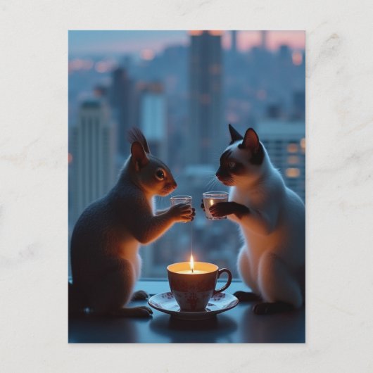 ロマンチックなディナー ポストカード (正面)