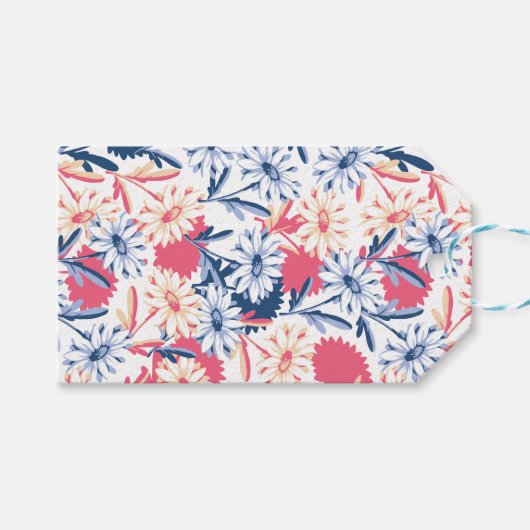 ロマンチックなデイジー花柄 ギフトタグ (正面(横))