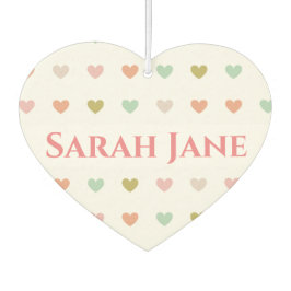 ロマンチックなデザインとハート&両方の名前 カーエアーフレッシュナー