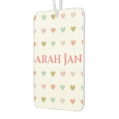 ロマンチックなデザインとハート&両方の名前 カーエアーフレッシュナー (左)