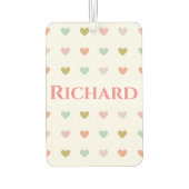 ロマンチックなデザインとハート&両方の名前 カーエアーフレッシュナー (裏面)