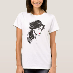 ロマンチックなトレンディーコンテンポラリーポートレート Tシャツ